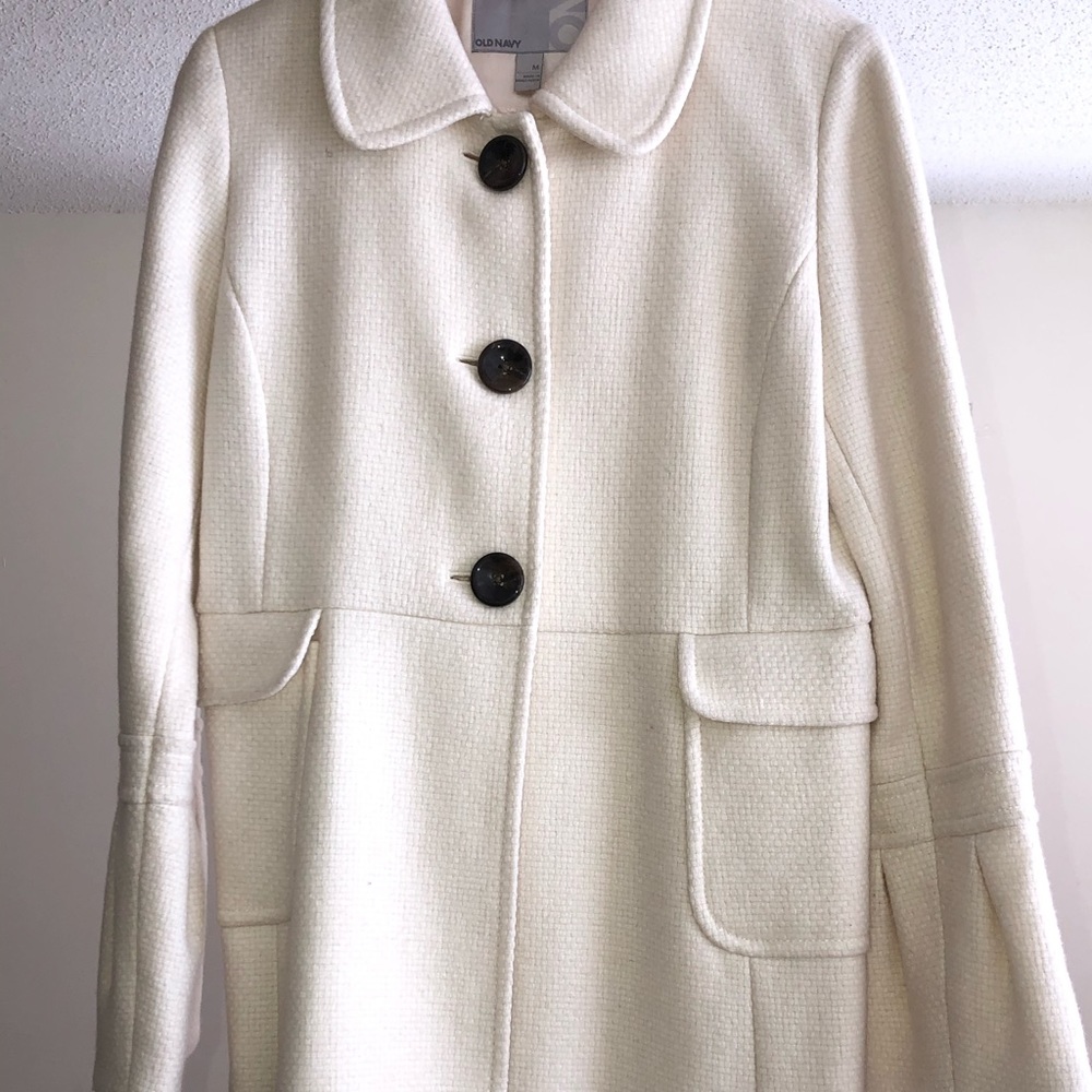 Long white trench coat